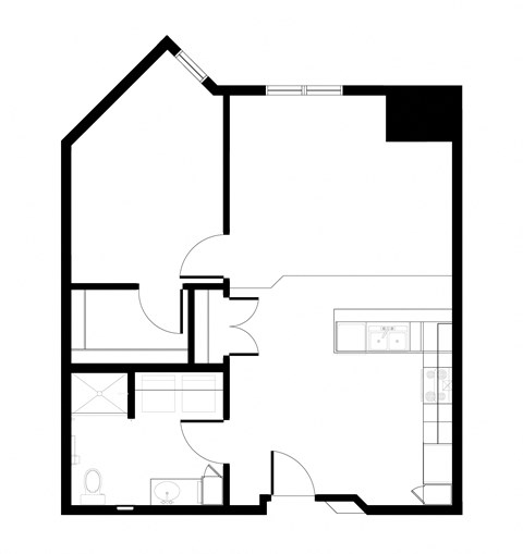 One Bedroom Corner Floorplan at Balsam II Apartments in Dayton, MN